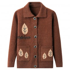 中老年女裝毛衣加厚秋冬媽媽裝針織開(kāi)衫60歲70老奶奶毛線衣外套