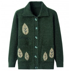 中老年女裝毛衣加厚秋冬媽媽裝針織開(kāi)衫60歲70老奶奶毛線衣外套