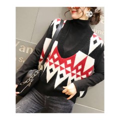 2020春季慵懶風(fēng)百搭V領(lǐng)套頭無(wú)袖毛衣馬夾菱格外穿針織背心馬甲女