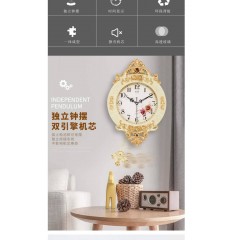 歐式創(chuàng)意客廳靜音掛鐘時(shí)尚藝術(shù)石英鐘時(shí)鐘臥室壁搖擺豪華鐘表