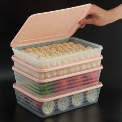 大號(hào)餃子盒冷凍凍餃子無分格速凍保鮮冰箱收納盒多層家用餛飩托盤