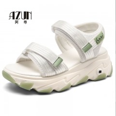 運動老爹涼鞋女夏2020新款夏天網紅厚底百搭休閑女式沙灘鞋ins潮