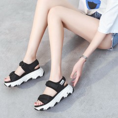 運動老爹涼鞋女夏2020新款夏天網紅厚底百搭休閑女式沙灘鞋ins潮