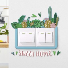 插座裝飾燈開(kāi)關(guān)貼墻貼雙開(kāi)關(guān)保護(hù)套3d立體家用創(chuàng)意現(xiàn)代簡(jiǎn)約單雙開(kāi)