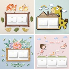 插座裝飾燈開(kāi)關(guān)貼墻貼雙開(kāi)關(guān)保護(hù)套3d立體家用創(chuàng)意現(xiàn)代簡(jiǎn)約單雙開(kāi)