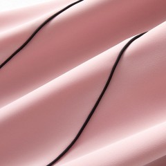 海謐氣質優(yōu)雅連衣裙女2020年夏季新款圓領休閑短袖撞邊收腰A字裙