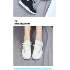 新款透氣飛織運(yùn)動(dòng)鞋椰鞋子女女ins跑步鞋休閑鞋學(xué)生韓版百搭