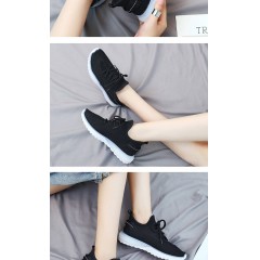 新款透氣飛織運(yùn)動(dòng)鞋椰鞋子女女ins跑步鞋休閑鞋學(xué)生韓版百搭