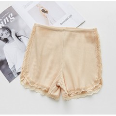 純棉安全褲女夏蕾絲花邊防走光打底短褲大碼保險褲薄款外穿