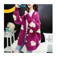 百搭2020春裝新款網(wǎng)紅毛衣開(kāi)衫女慵懶風(fēng)寬松外穿甜美針織外套潮