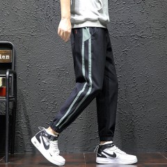 褲子男春夏新款男士韓版潮流百搭條紋寬松休閑長(zhǎng)褲運(yùn)動(dòng)褲小腳褲