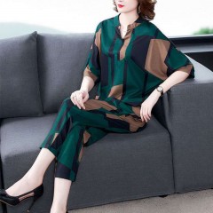 2020新款套裝女夏季潮時尚衣服大碼女裝休閑哈倫褲顯瘦兩件套